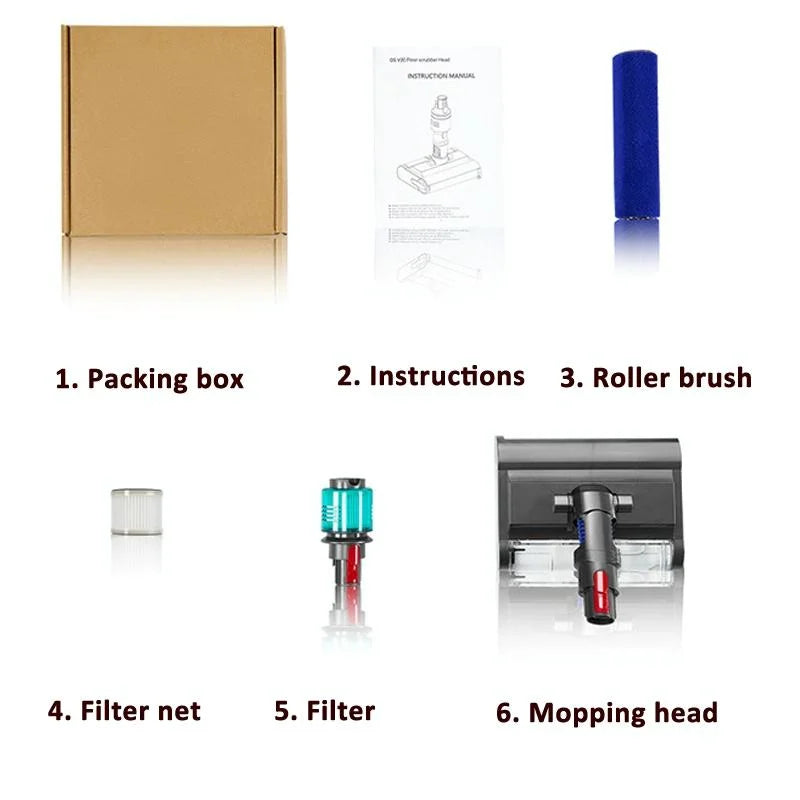 Versatile Wet / Dry Mopping Head for Dyson Vacuums