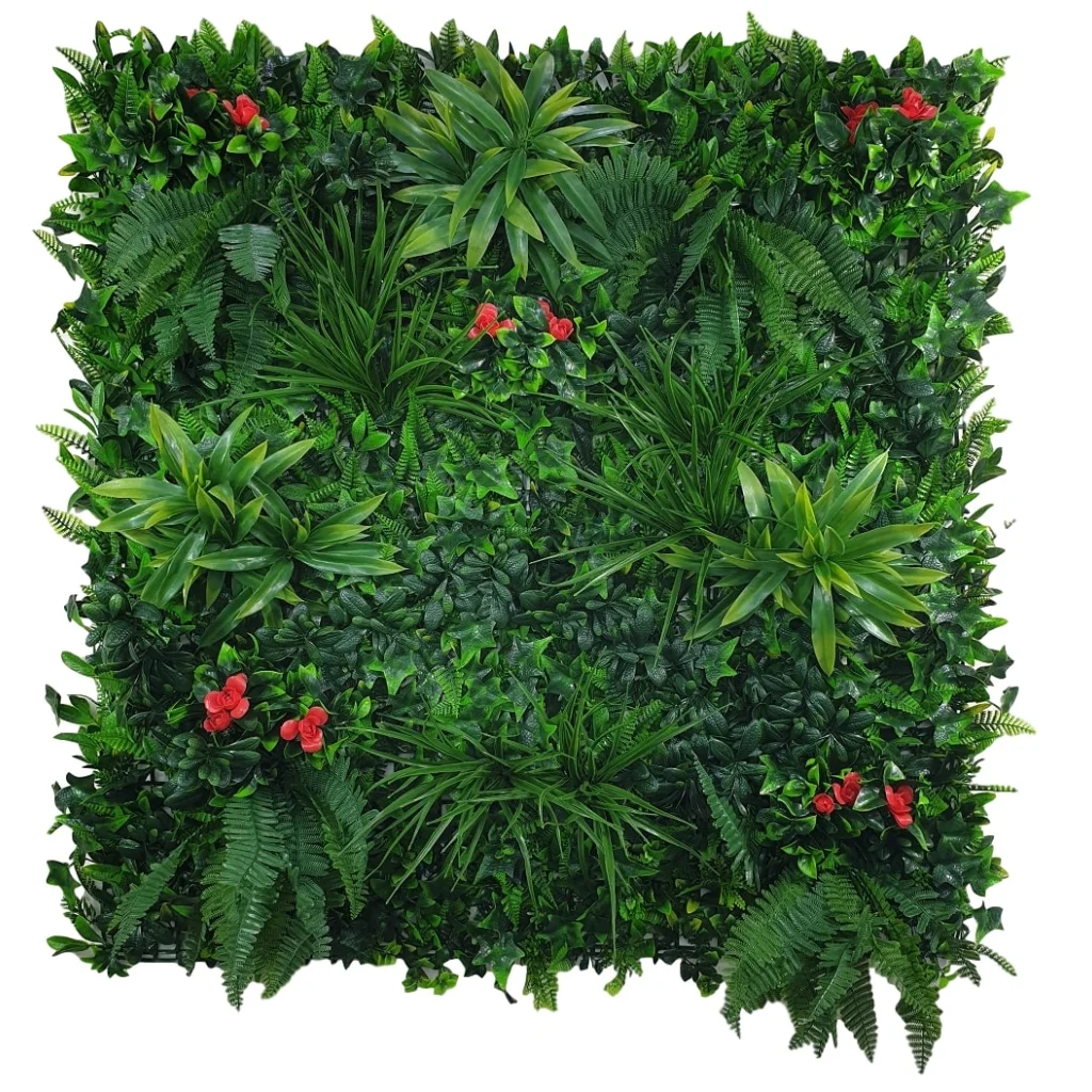 Vertical Garden Green Wall Elegant Red Rose UV Resistant