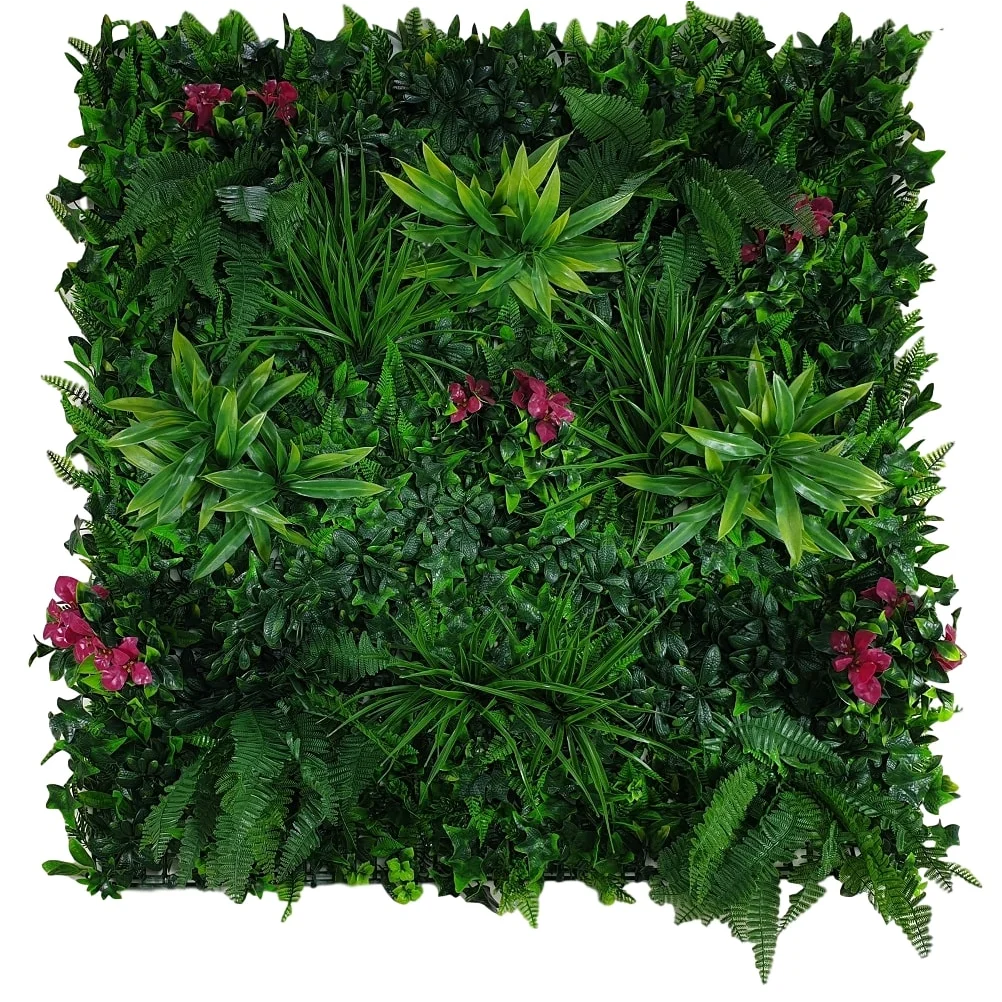Vertical Green Wall Flowering Lilac UV Resistant Sample artificial