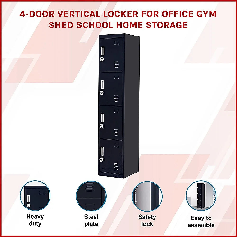 Vertical Locker for Office Gym 4-Digit Combination Lock