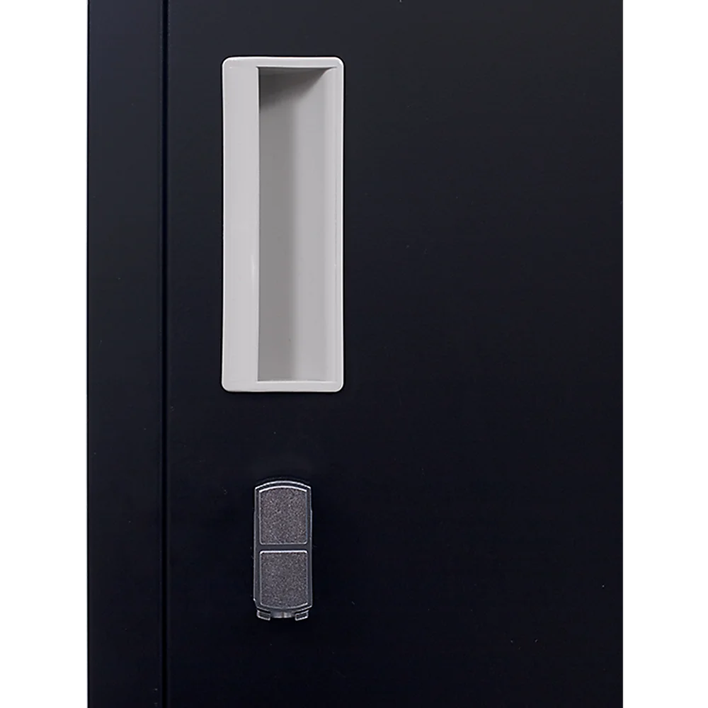 Vertical Locker Office Gym 4-Door Padlock Operated - Black