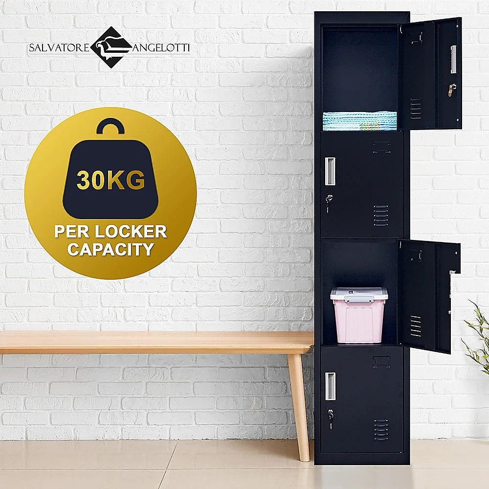 Vertical Locker Office Gym Shed 4-Door Standard Lock