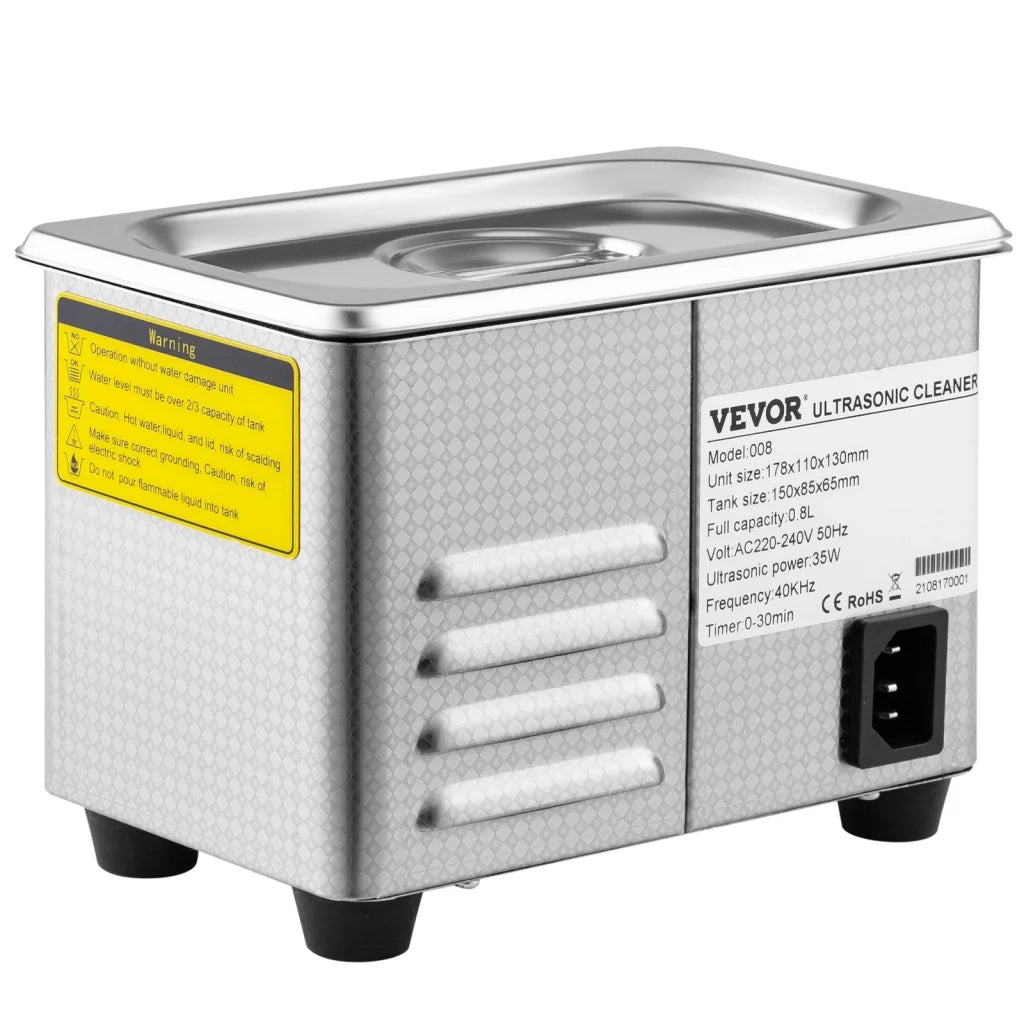 Steel 8l vevor professional ultrasonic with fitted edges and product hardware