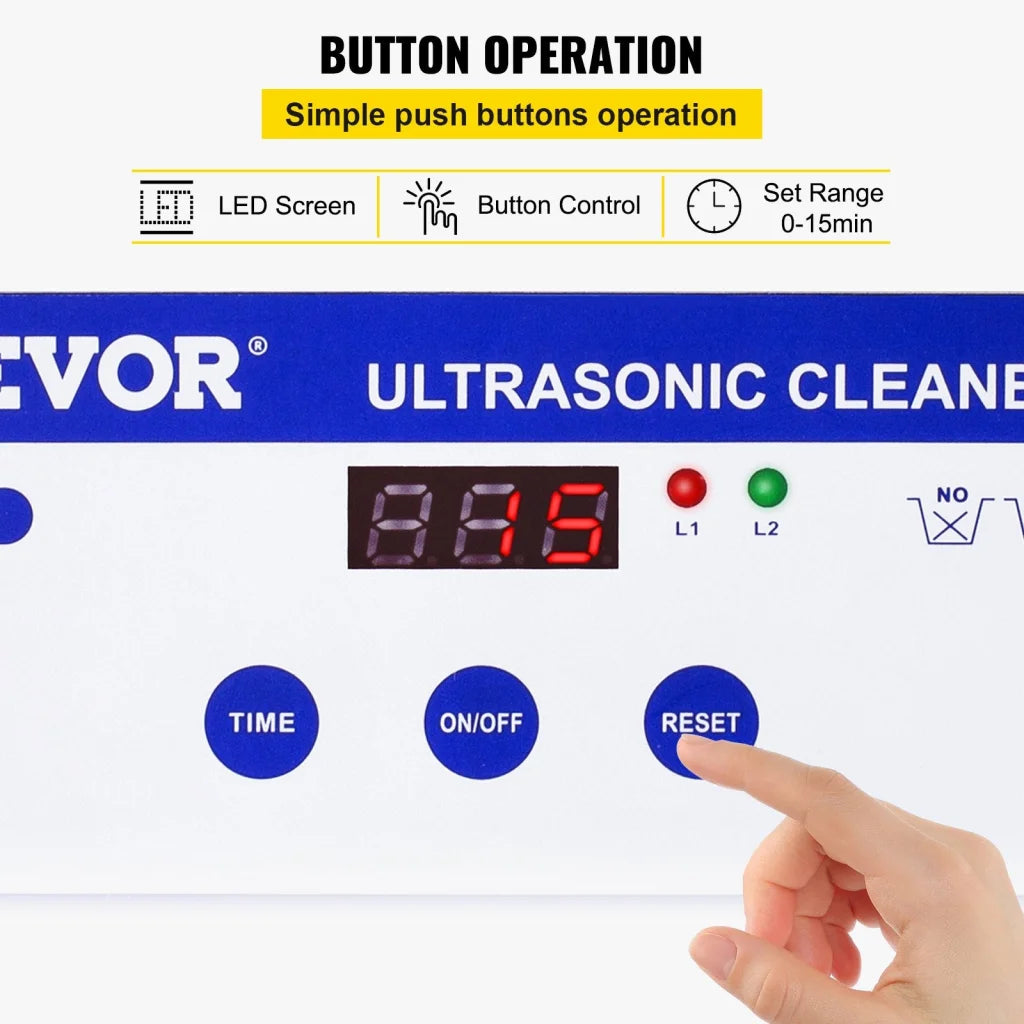 Steel 8l vevor professional ultrasonic with material finish and practical fittings