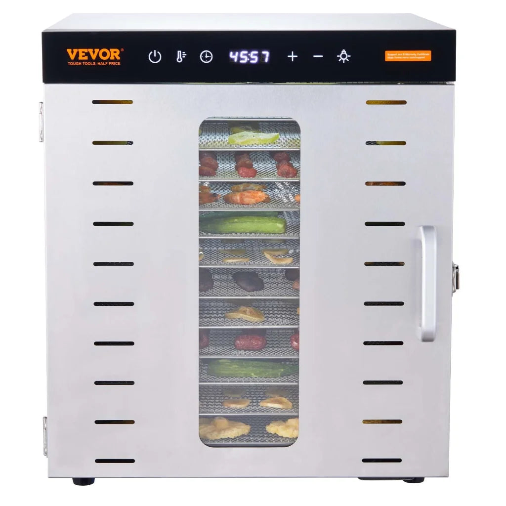 VEVOR 10 Trays Food Dehydrator Machine Stainless Steel