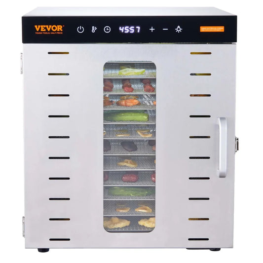 VEVOR 10 Trays Food Dehydrator Machine Stainless Steel