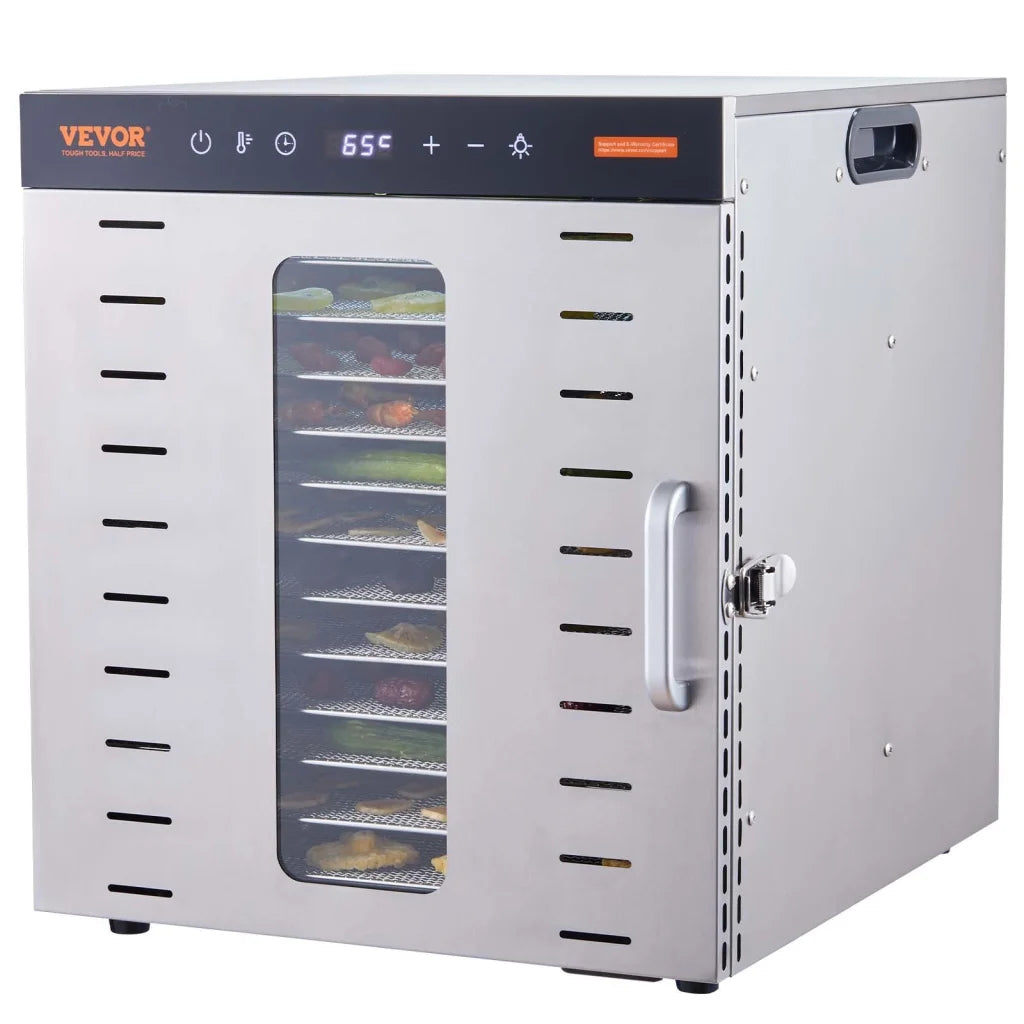 VEVOR 10 Trays Food Dehydrator Machine Stainless Steel