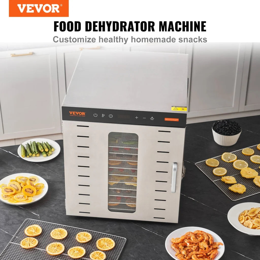 VEVOR 10 Trays Food Dehydrator Machine Stainless Steel