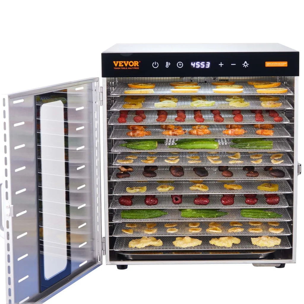 VEVOR 10 Trays Food Dehydrator Machine Stainless Steel