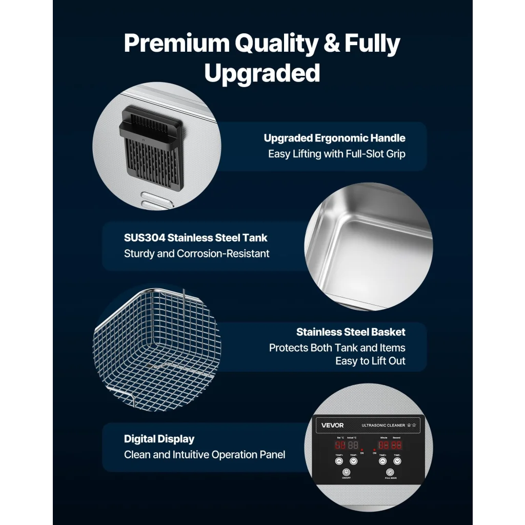 VEVOR 10L Ultrasonic Cleaner Professional Ultrasonic