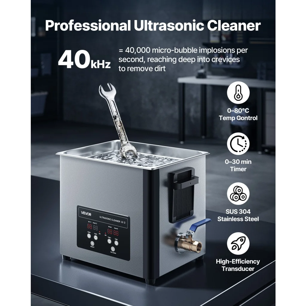 VEVOR 10L Ultrasonic Cleaner Professional Ultrasonic