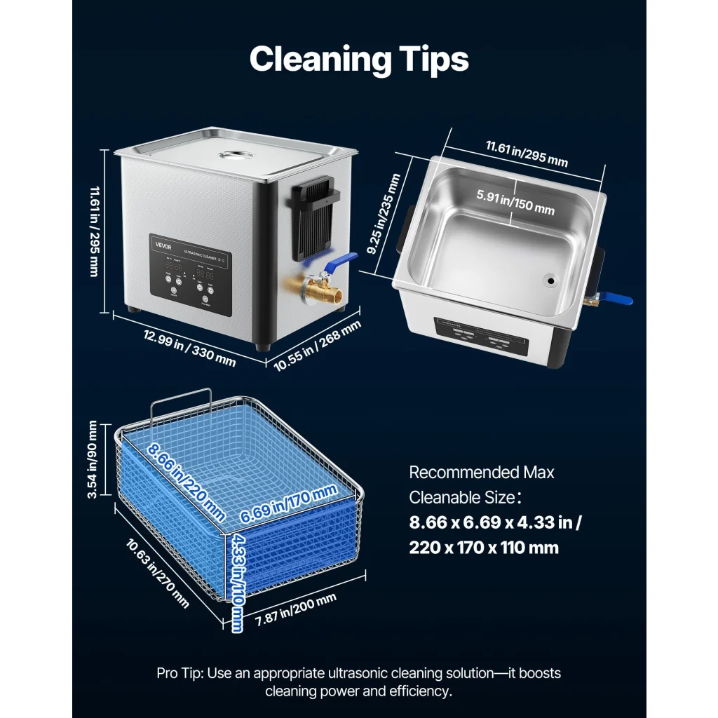 VEVOR 10L Ultrasonic Cleaner Professional Ultrasonic