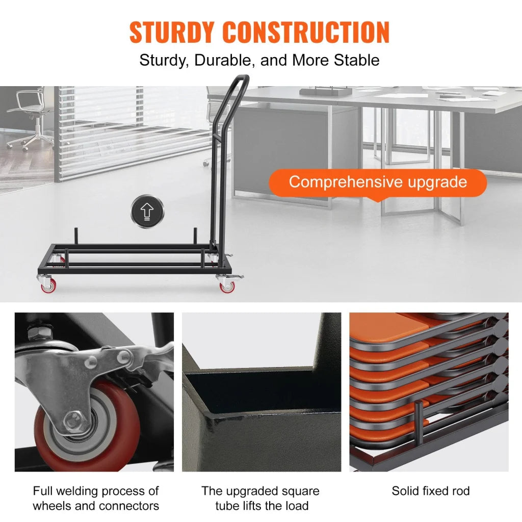 VEVOR 12 Chairs Folding Chair Storage Dolly Folding Chairs