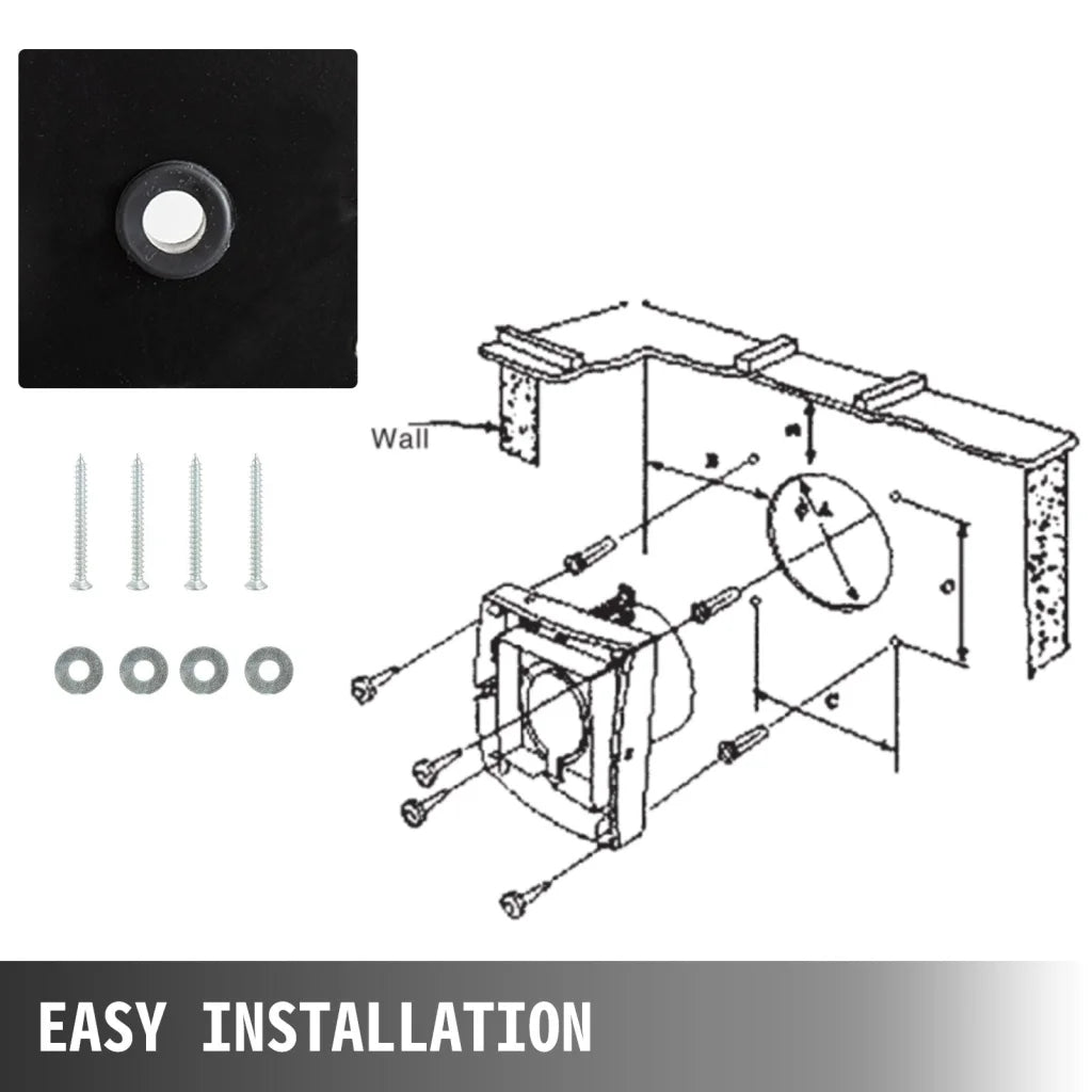 Vevor inch industrial with assembled layout and visible hardware