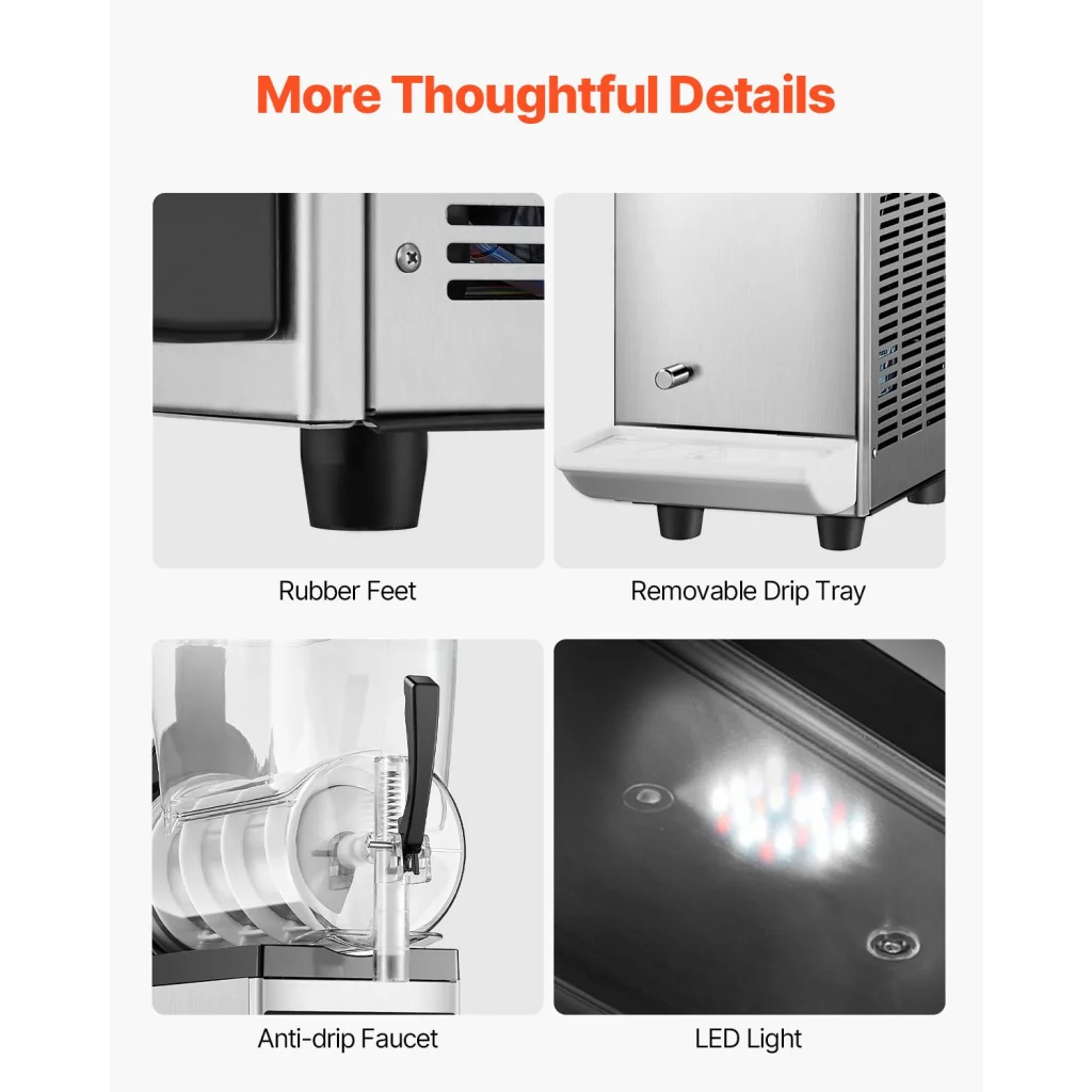 12l vevor commercial slushy with fitted edges and product hardware