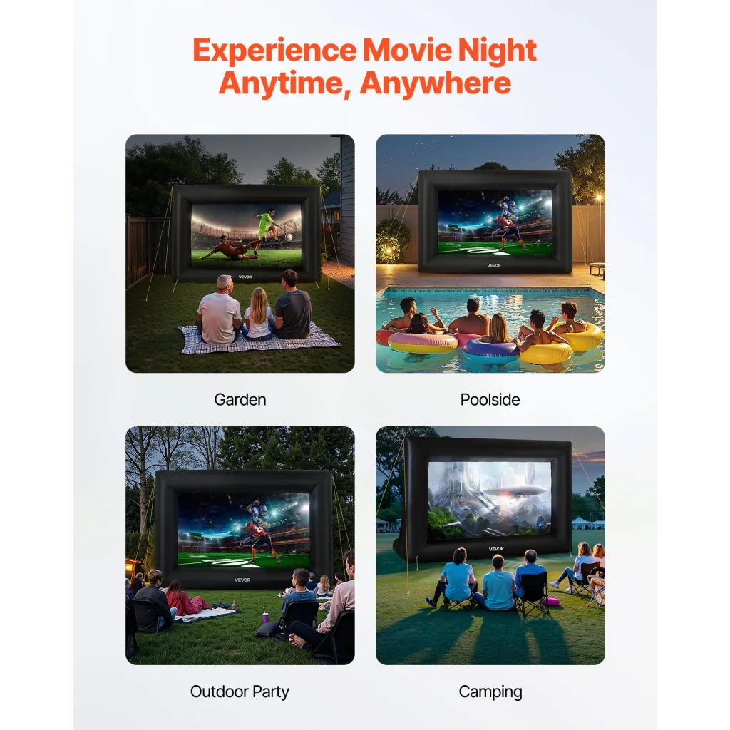 VEVOR 14 ft Inflatable Movie Screen 16:9 600D Movie