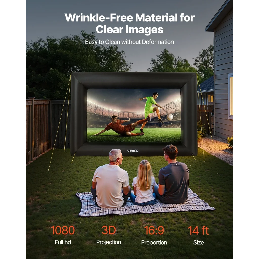 VEVOR 14 ft Inflatable Movie Screen 16:9 600D Movie