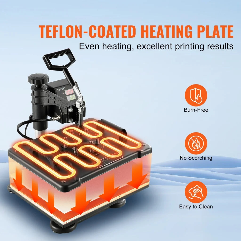 VEVOR 1400W Heat Press Machine 8 In 1 Sublimation Steel