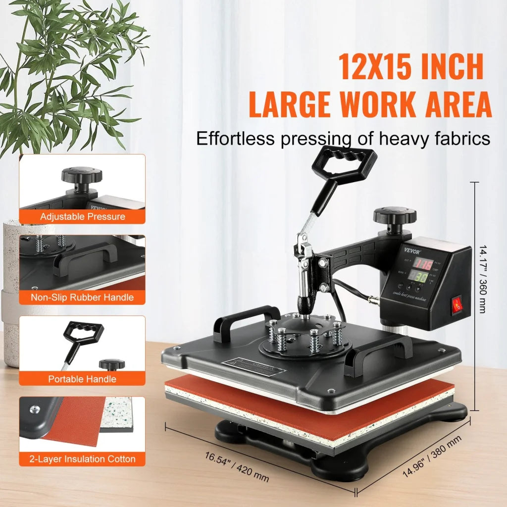 Vevor heat press with natural finish and practical hardware