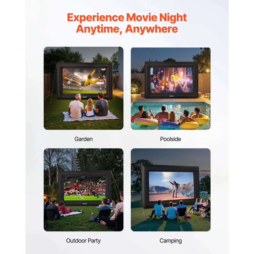 VEVOR 16 ft Inflatable Movie Screen 16:9 600D Movie