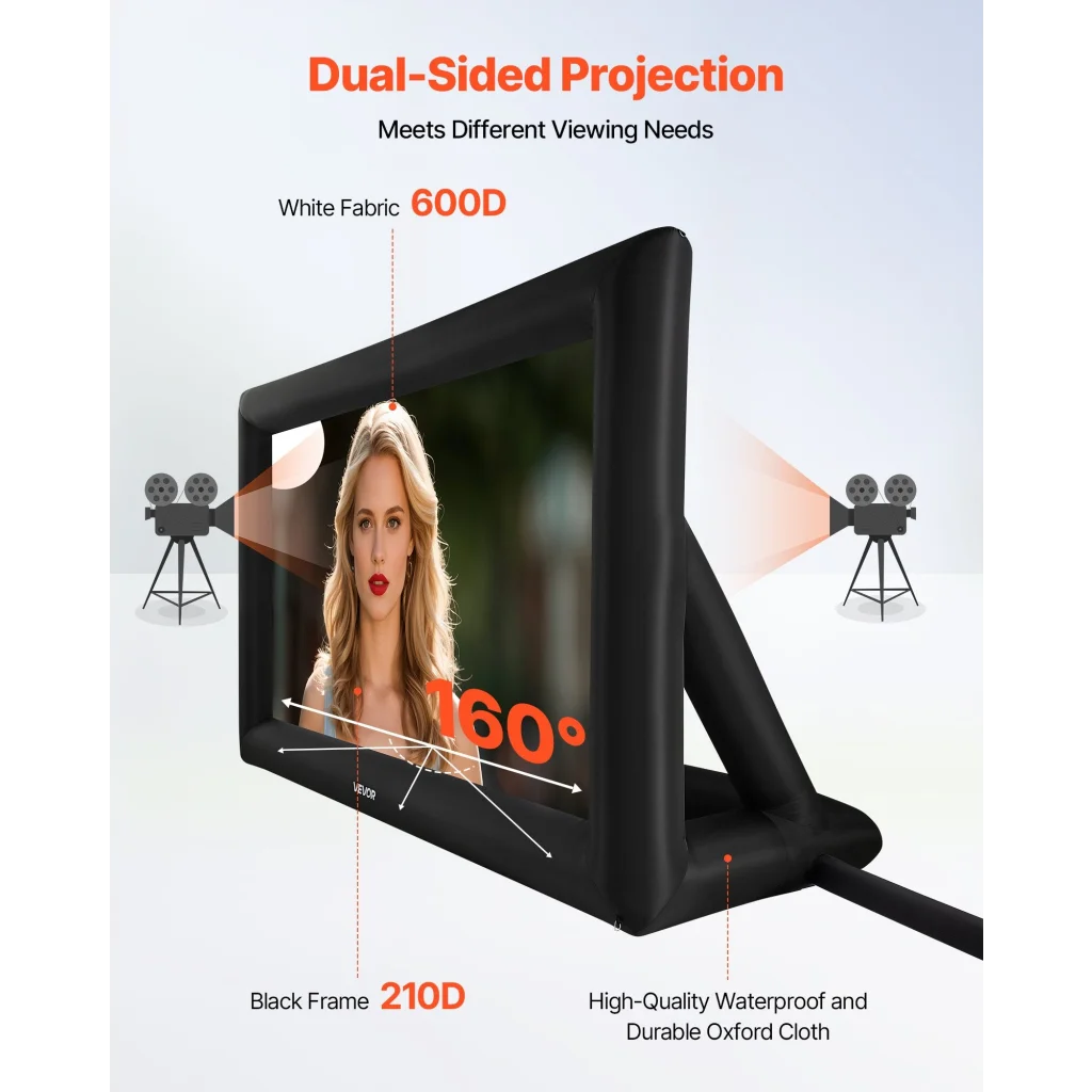 VEVOR 16 ft Inflatable Movie Screen 16:9 600D Movie