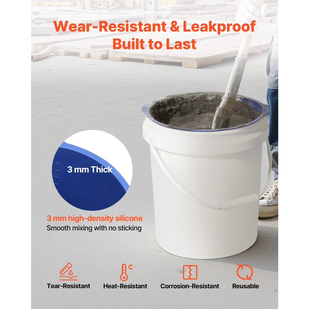 VEVOR 18.9L Bucket Liner for Concrete Mix Reusable Silicone