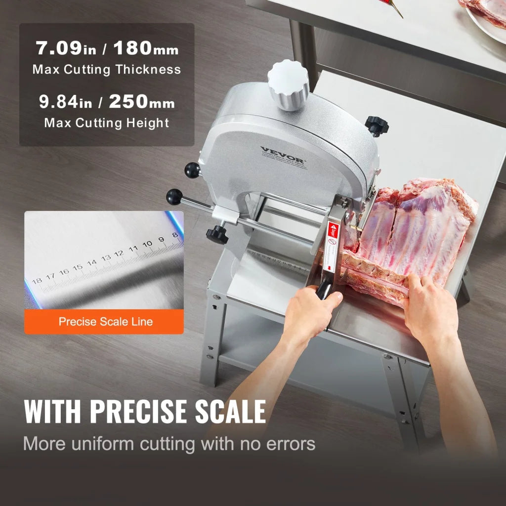 1800W Commercial Electric Meat Bandsaw Stainless Steel Bone Sawing