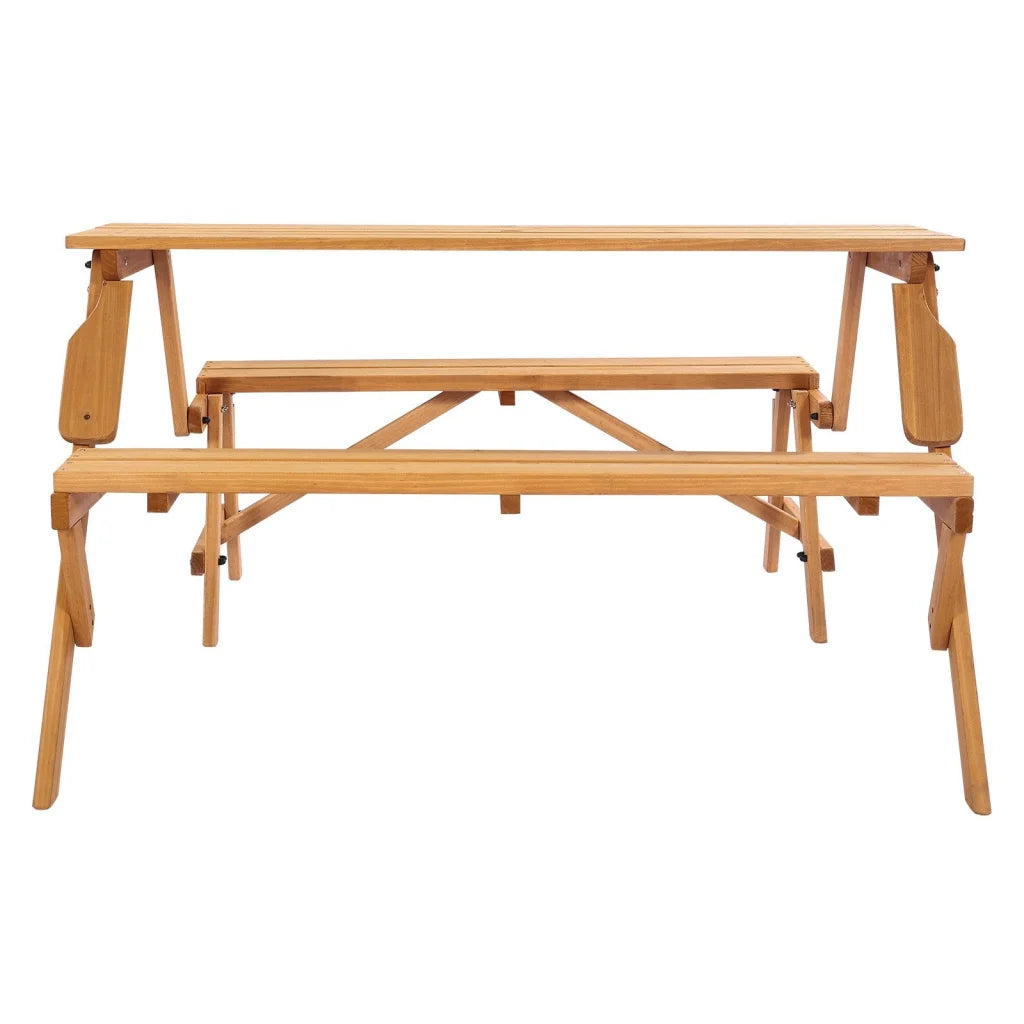 VEVOR 2-in-1 Transforming Interchangeable Picnic Table, Outd