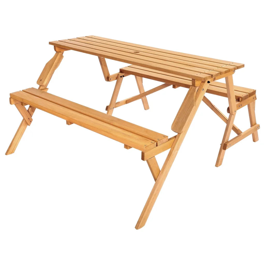 VEVOR 2-in-1 Transforming Interchangeable Picnic Table, Outd