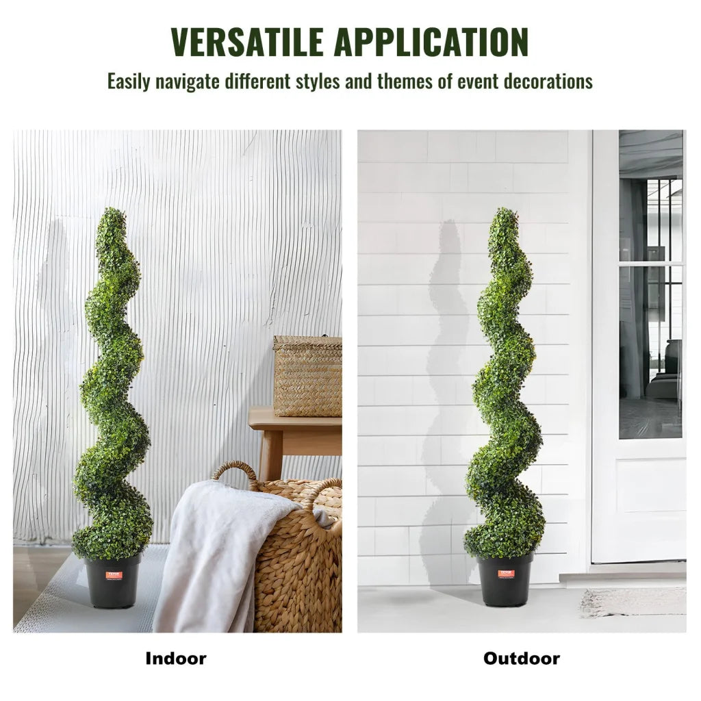 VEVOR 2 Pack 152.4cm Artificial Boxwood Topiary Tree Faux