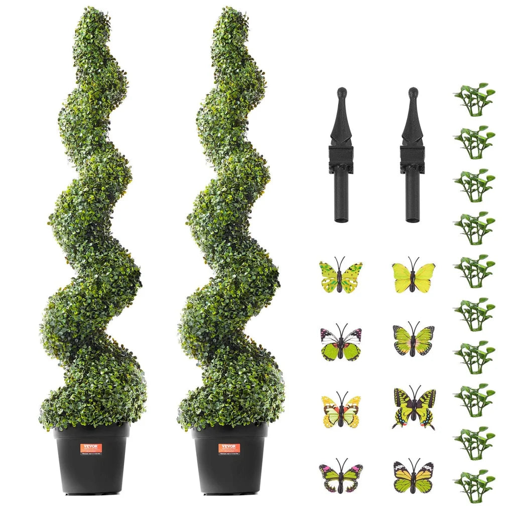VEVOR 2 Pack 152.4cm Artificial Boxwood Topiary Tree Faux