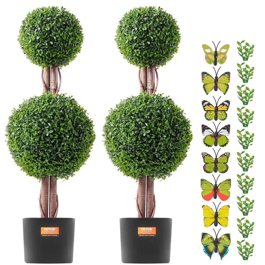 VEVOR 2 Pack 91.4cm Artificial Boxwood Topiary Tree Faux