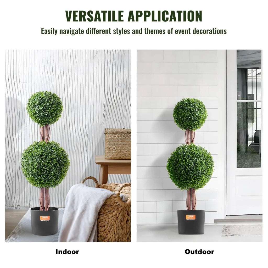 VEVOR 2 Pack 91.4cm Artificial Boxwood Topiary Tree Faux