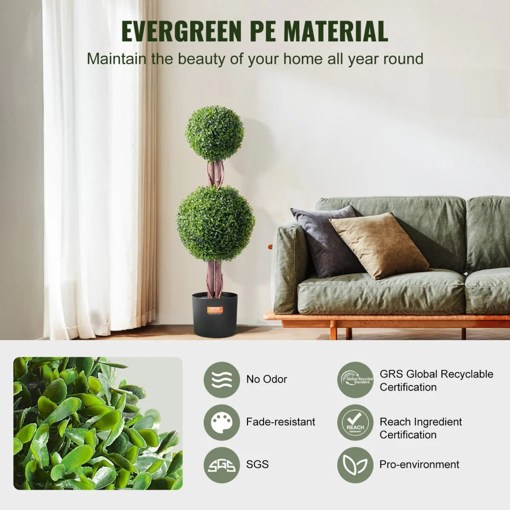 VEVOR 2 Pack 91.4cm Artificial Boxwood Topiary Tree Faux