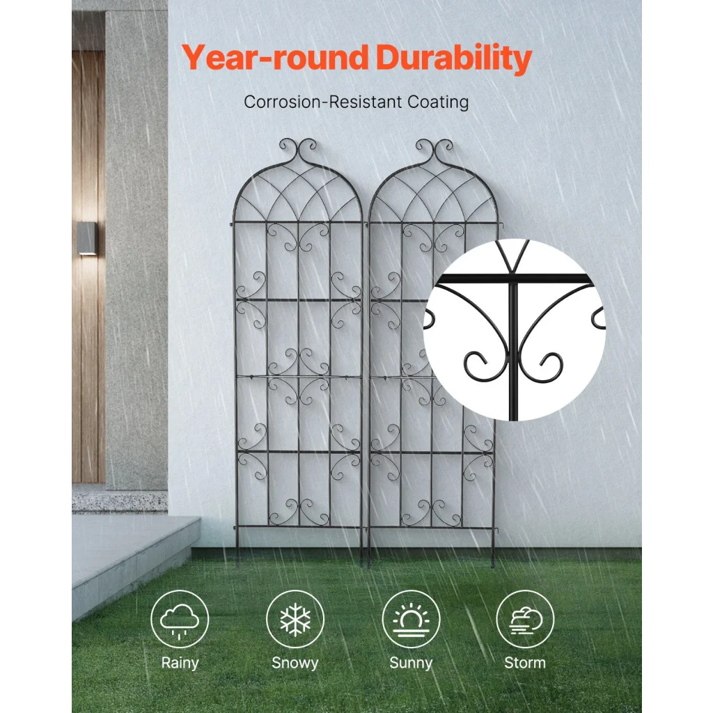VEVOR 2 Packs Metal Garden Trellis for Climbing Plant