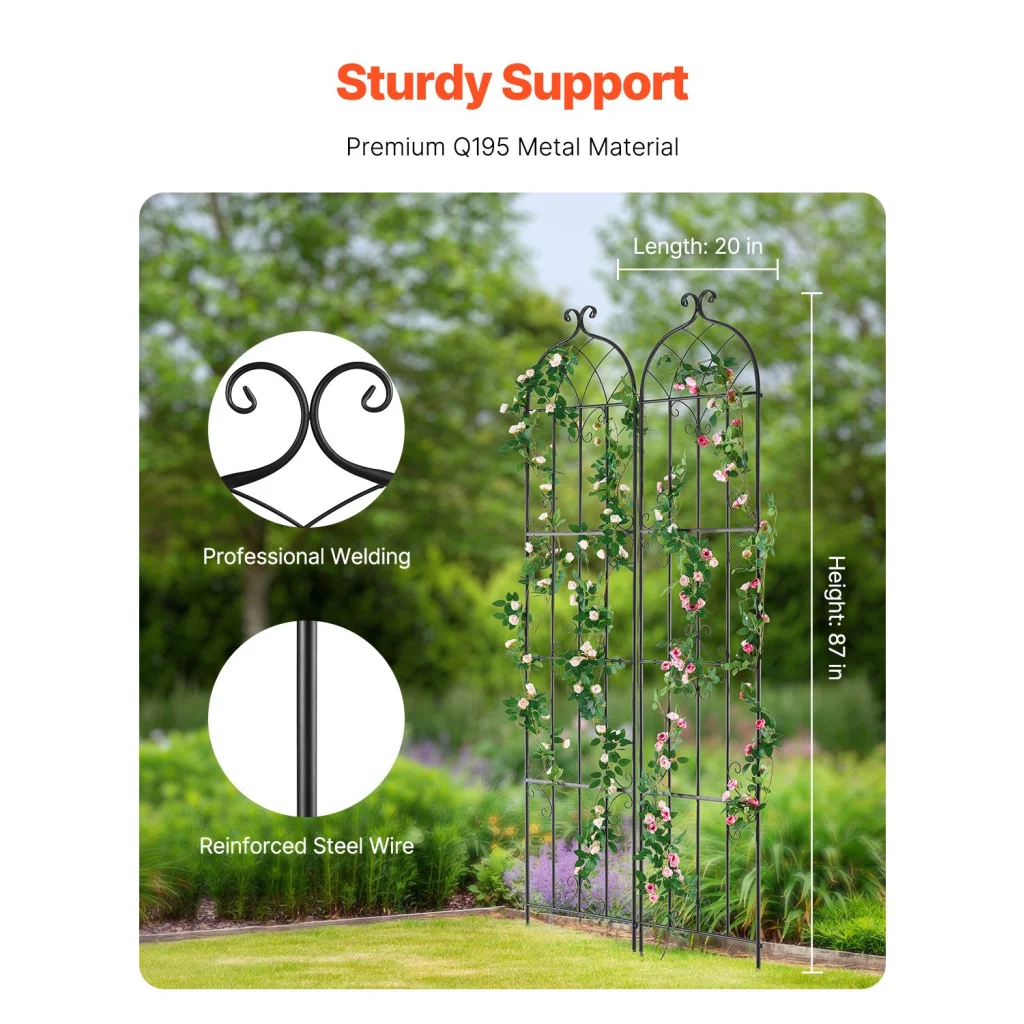 VEVOR 2 Packs Metal Garden Trellis for Climbing Plant