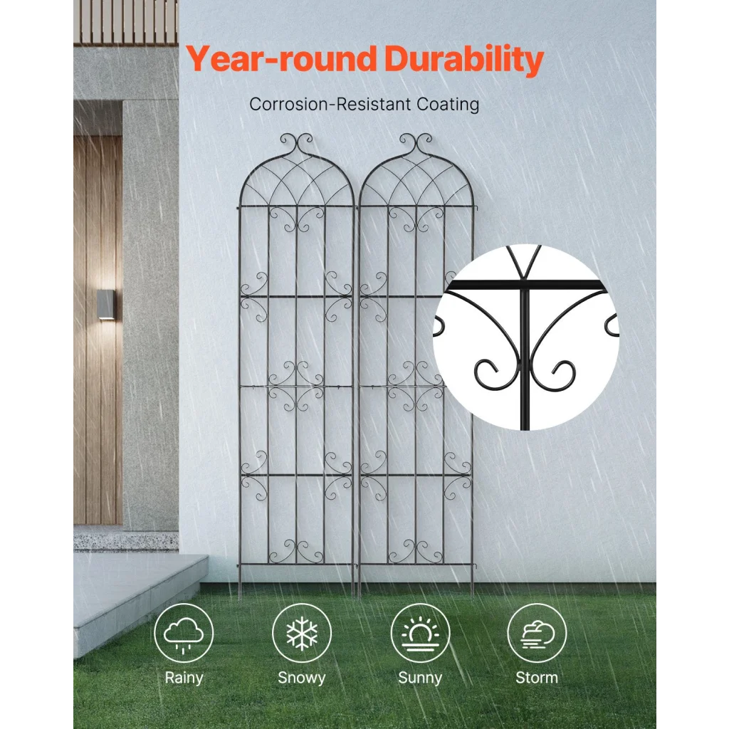 VEVOR 2 Packs Metal Garden Trellis for Climbing Plant
