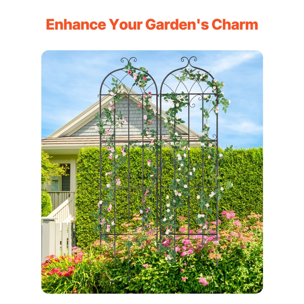 VEVOR 2 Packs Metal Garden Trellis for Climbing Plant