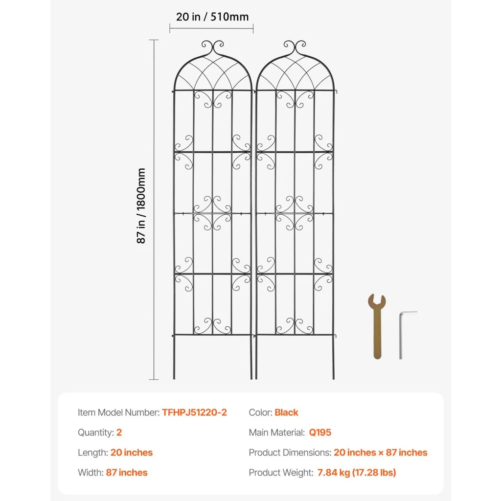 VEVOR 2 Packs Metal Garden Trellis for Climbing Plant