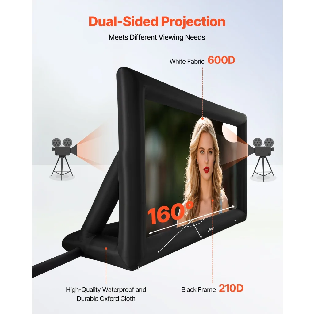 VEVOR 20 ft Inflatable Movie Screen 16:9 600D Movie