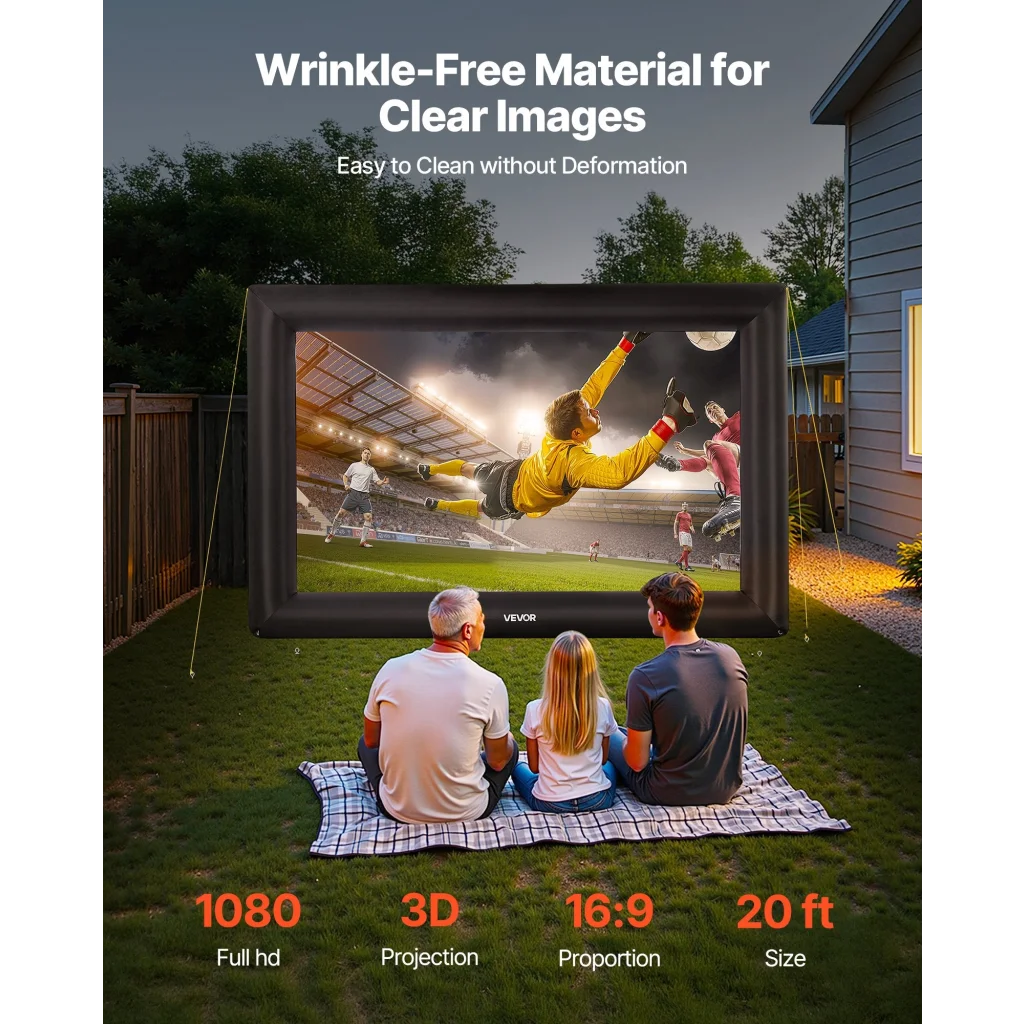 VEVOR 20 ft Inflatable Movie Screen 16:9 600D Movie