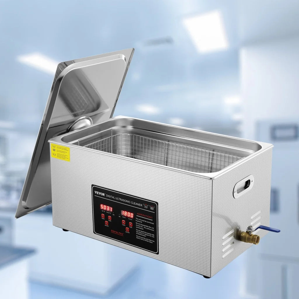 22l vevor ultrasonic cleaner with clean finish and fitted components
