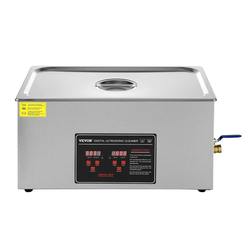22l digital ultrasonic cleaner with clear lid and front timer panel