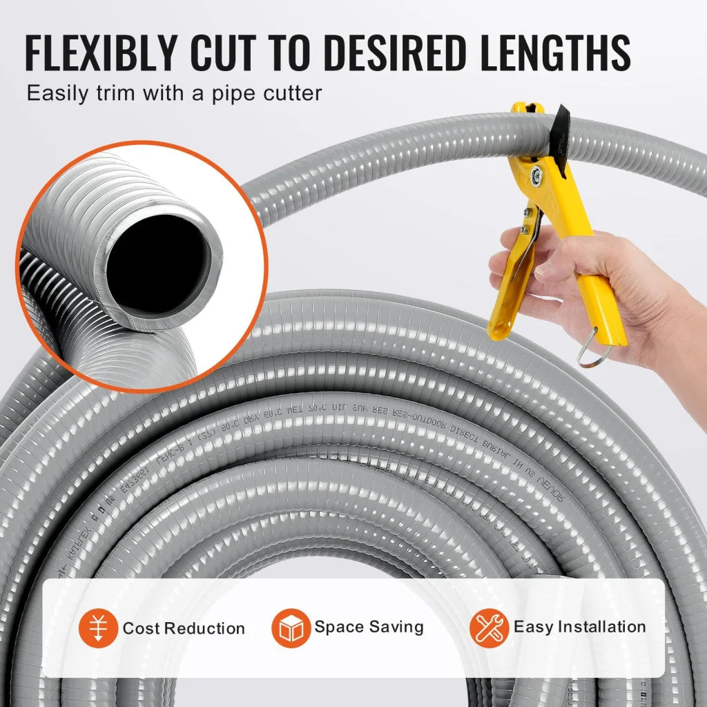 VEVOR 25.4 mm Flexible Electrical Conduit 30.5 m PVC