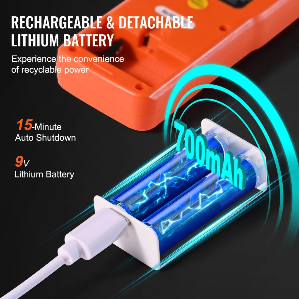 VEVOR 3-in-1 EMF Meter 5Hz - 3.5GHz Handheld Rechargeable