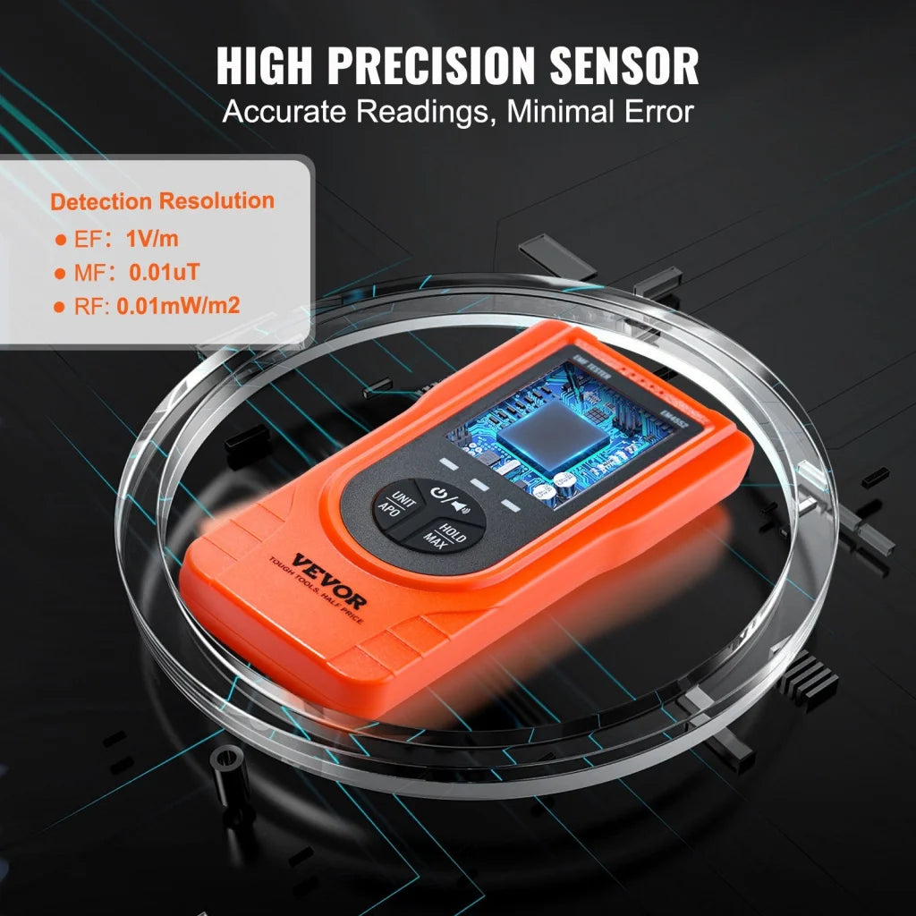 VEVOR 3-in-1 EMF Meter 5Hz - 3.5GHz Handheld Rechargeable