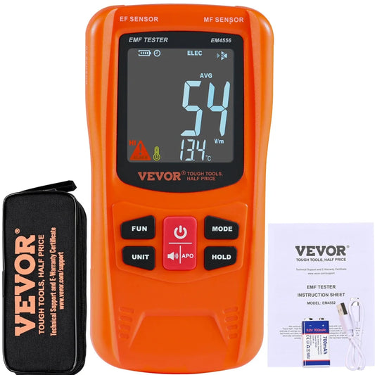 VEVOR 3-in-1 EMF Meter 5Hz-6GHz Handheld Rechargeable