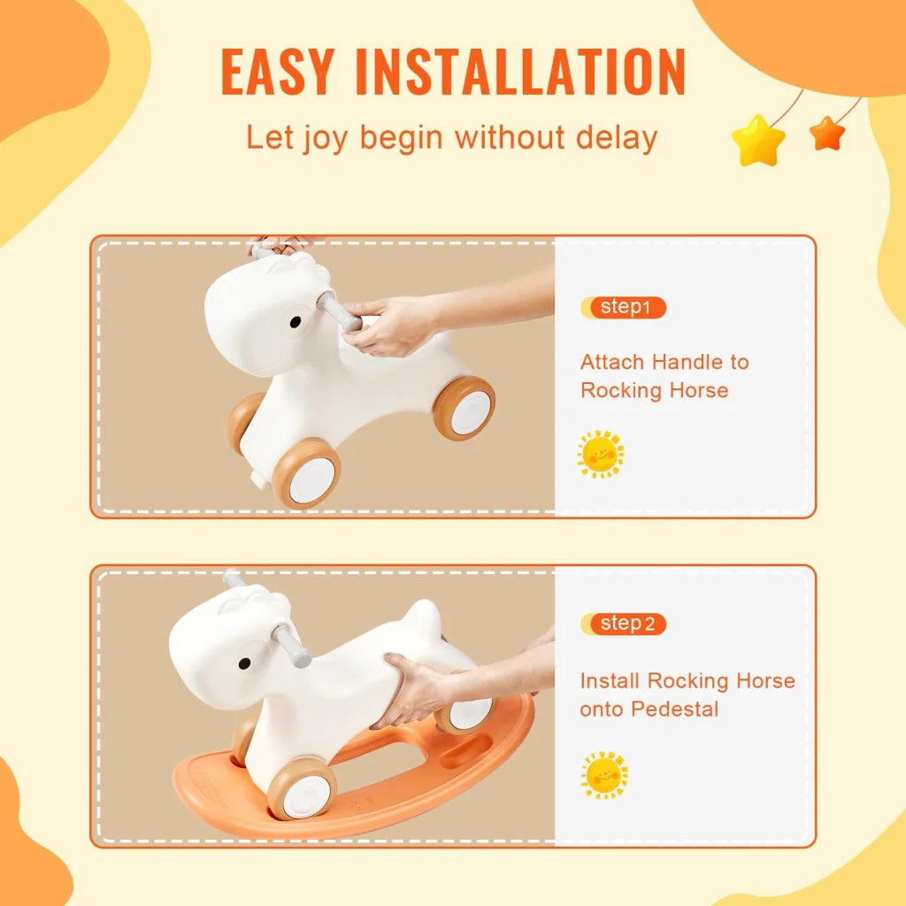 VEVOR 3 in 1 Rocking Horse for Toddlers 1-3 Years Baby