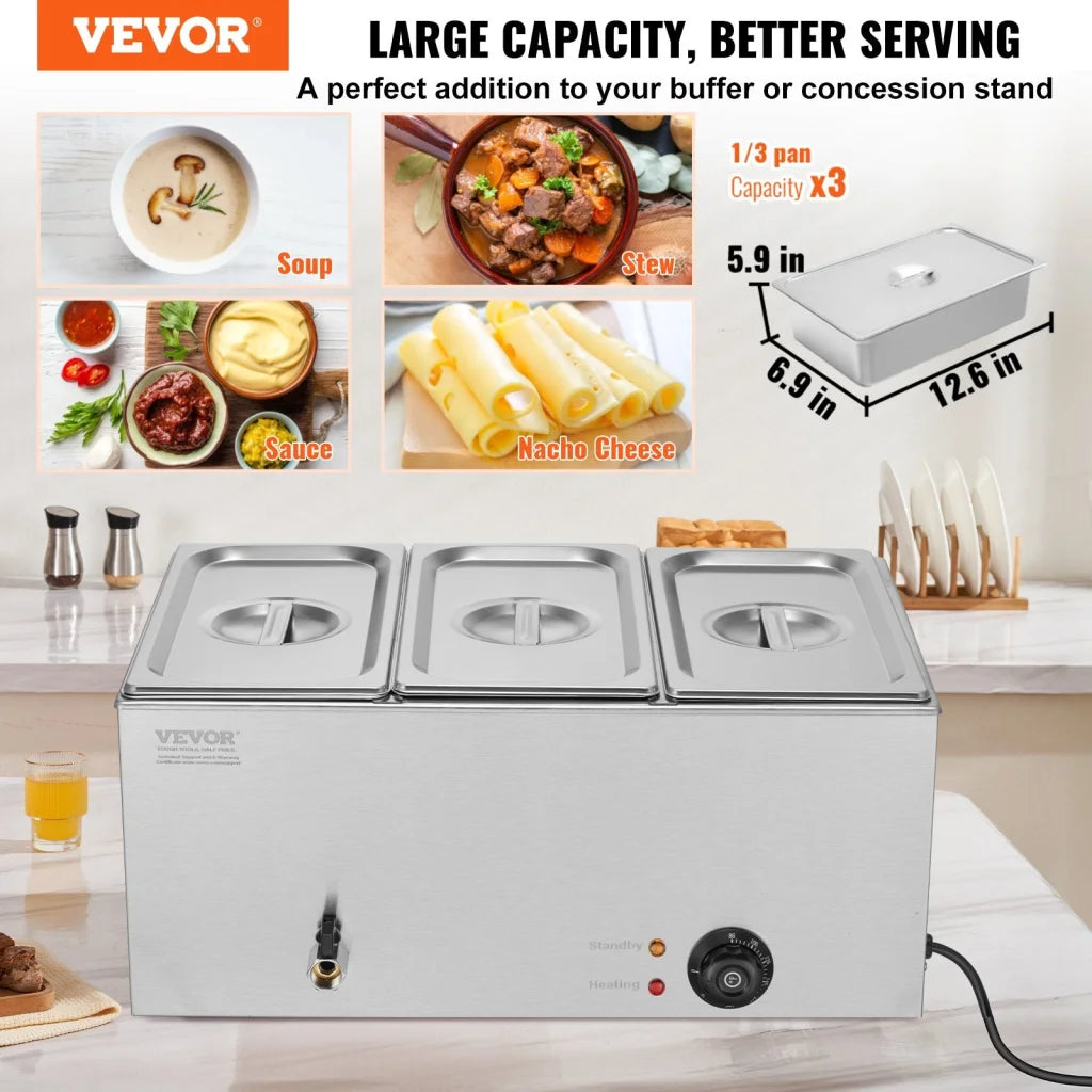 3 Pan Commercial Food Warmer 16