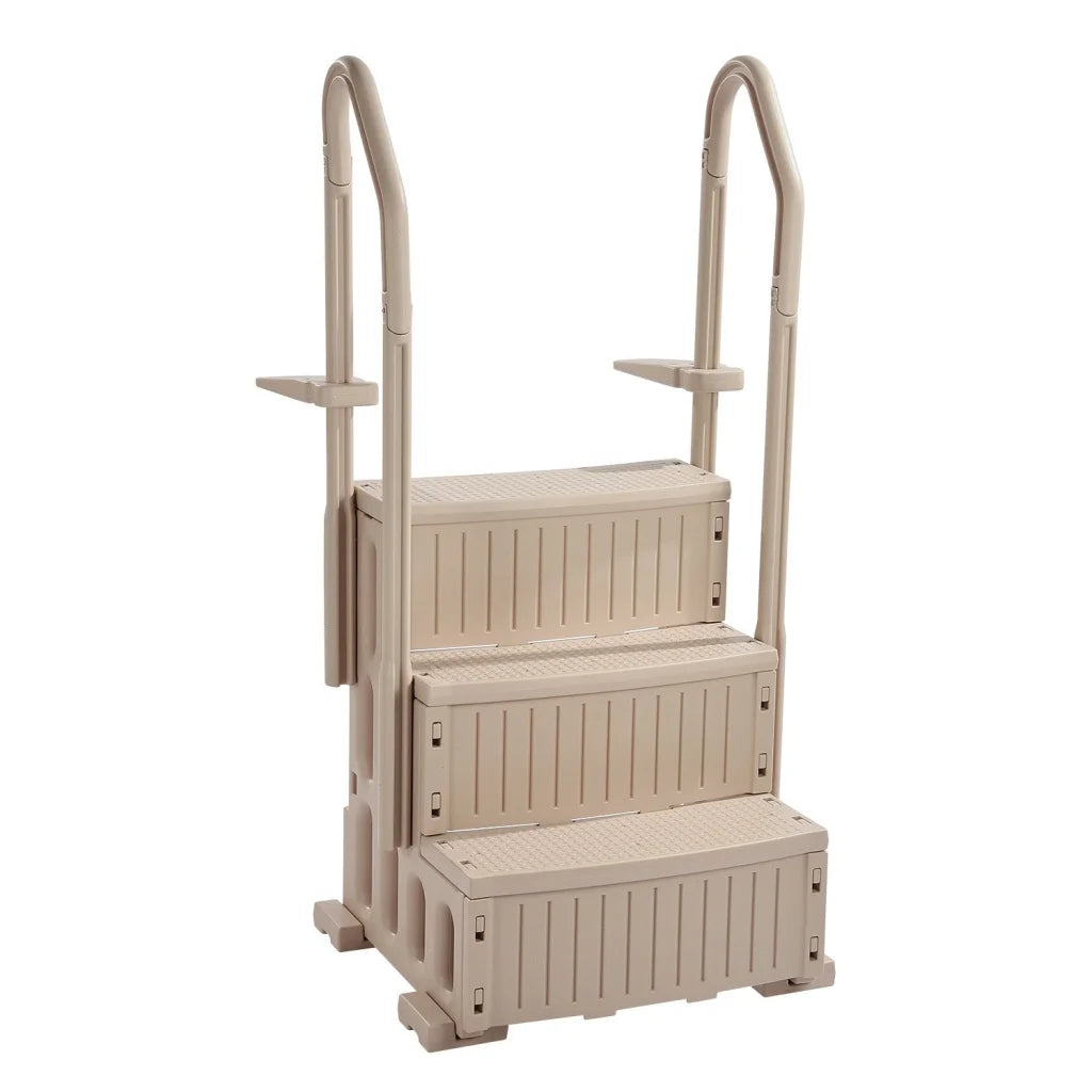VEVOR 3-Step Taupe Robust Pool Ladder of 2 Handrails